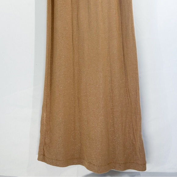 Skims Soft Lounge Long sleeve Stretch-jersey Maxi Dress Camel Glitter X-Small - Picture 6 of 7